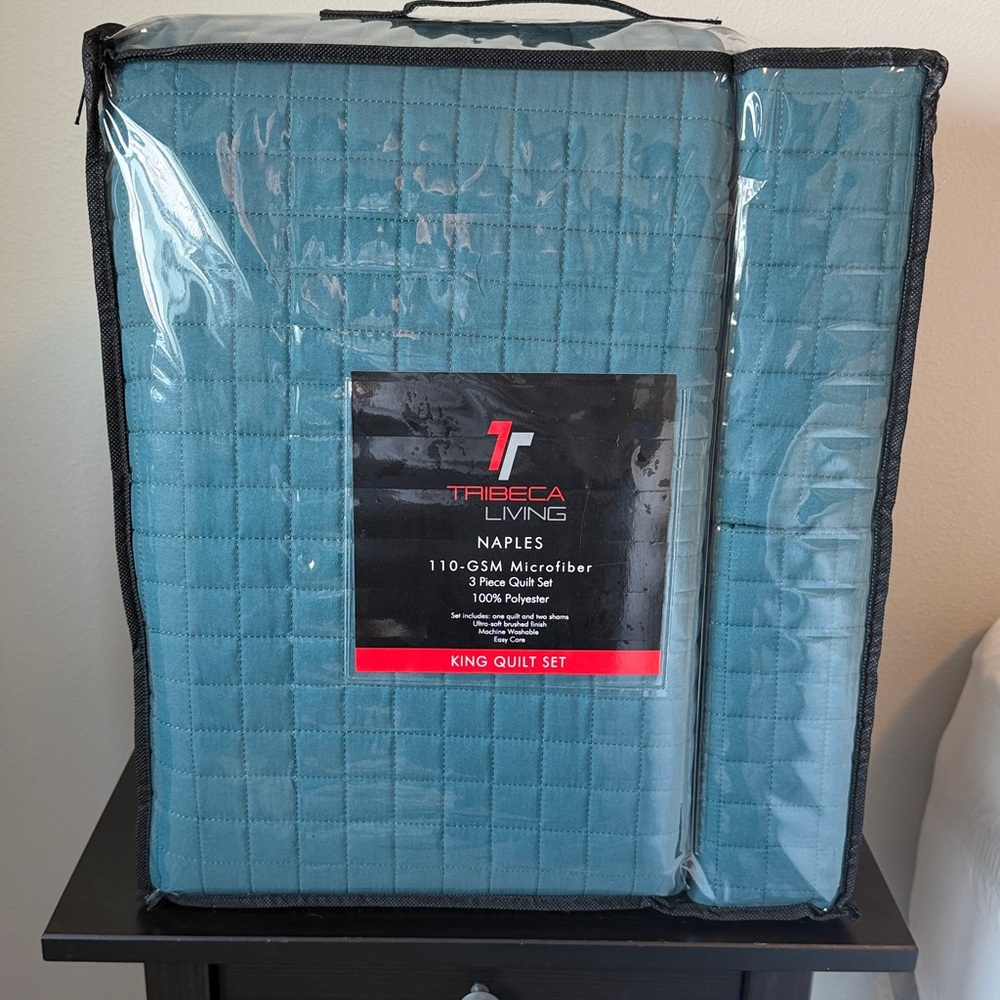 Naples King Quilt Set - Teal